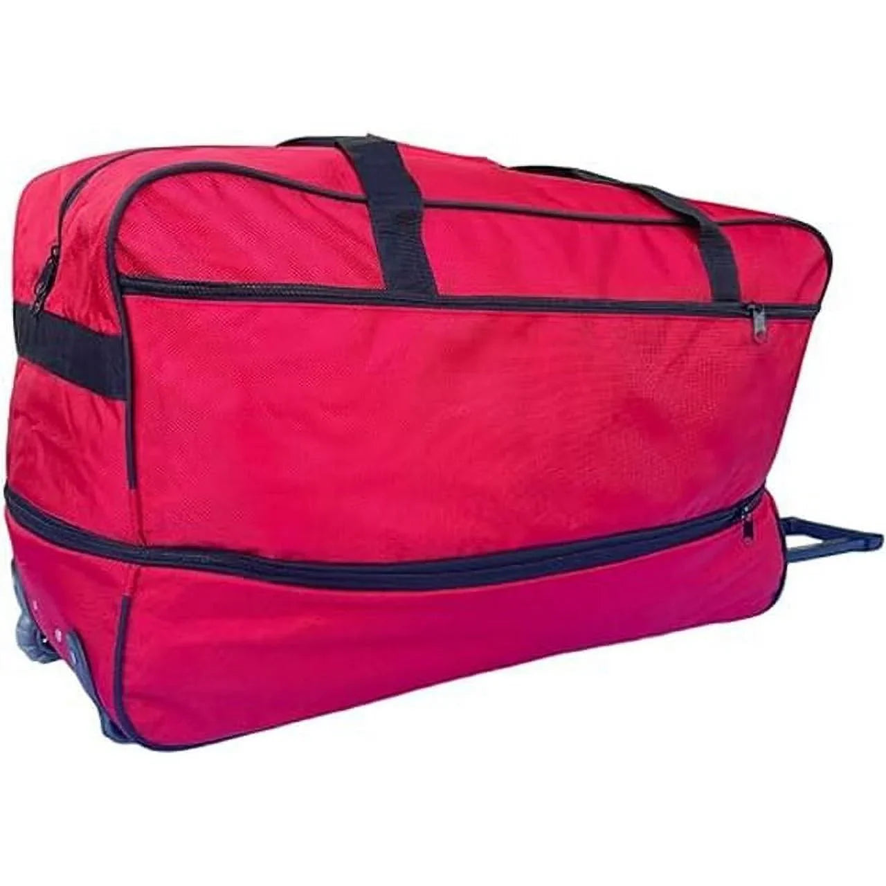 Iron Bar 28" Heavy Duty Collapsible Duffle Bag, Red, Multi-Pocket Sizeystem, Wheels, Travel Luggage