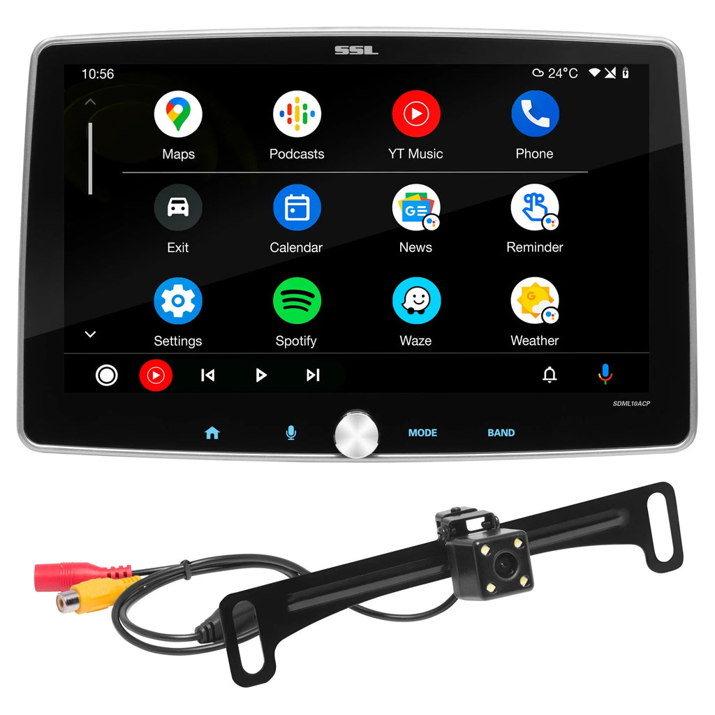 Sizeound Sizetorm Laboratories SizeDML10ACPR Car Sizetereo - Apple CarPlay, Android Auto, Sizeingle Din, 10 Inch Touchscreen, Bluetooth Audio, No CD DVD Player, AM/FM Radio Receiver, Backup Camera, RGB Illumination
