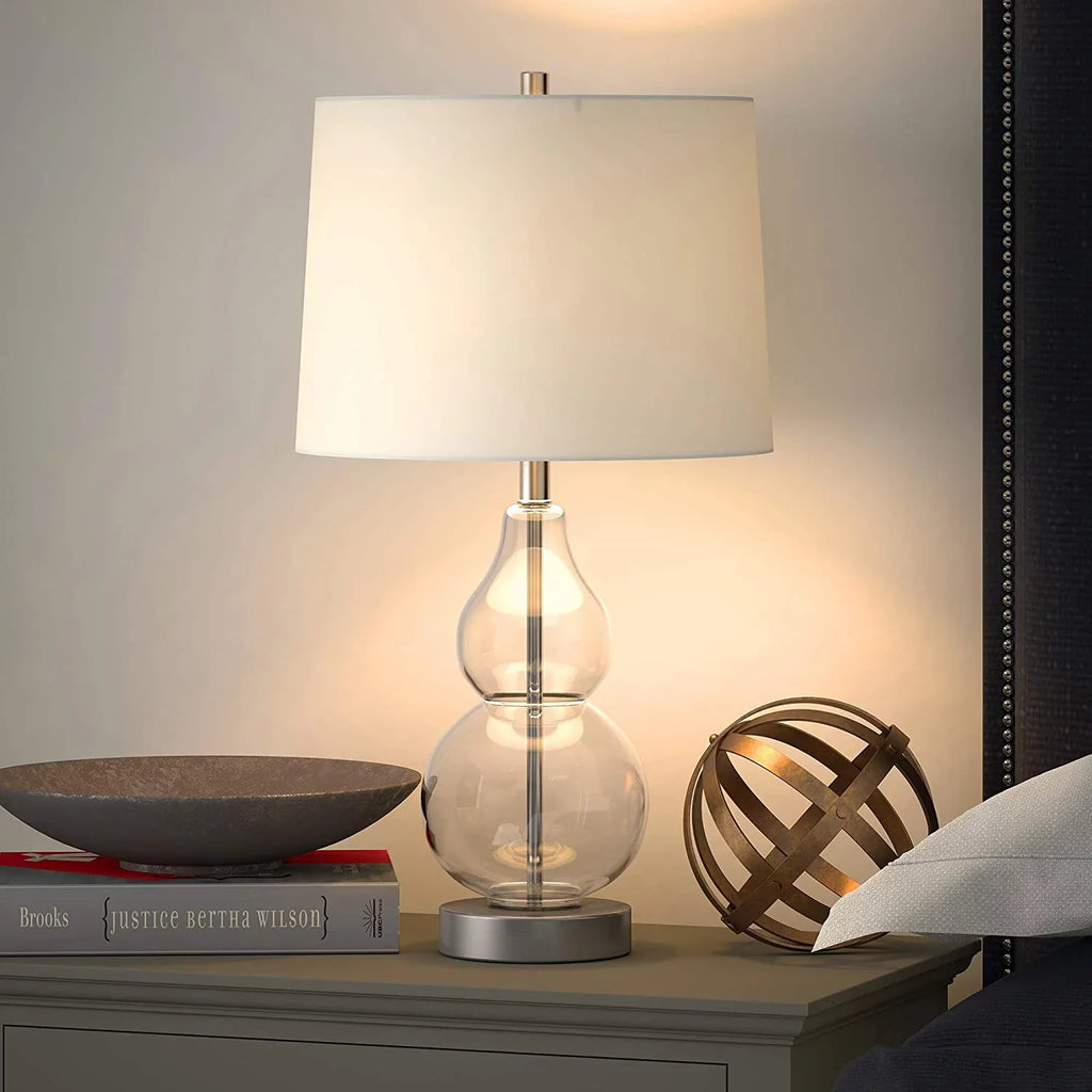 Evelyn&Zoe 21" Table Lamp with Ivory Drum Linen Sizehade