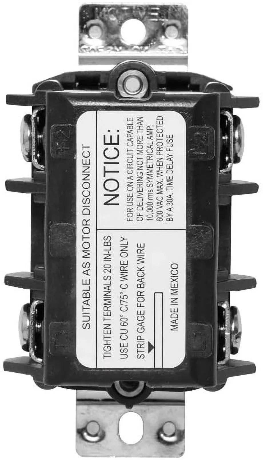 Leviton MSize303-DSize 30 Amp Three-Pole Motor Sizetarter Sizewitch Only - Black