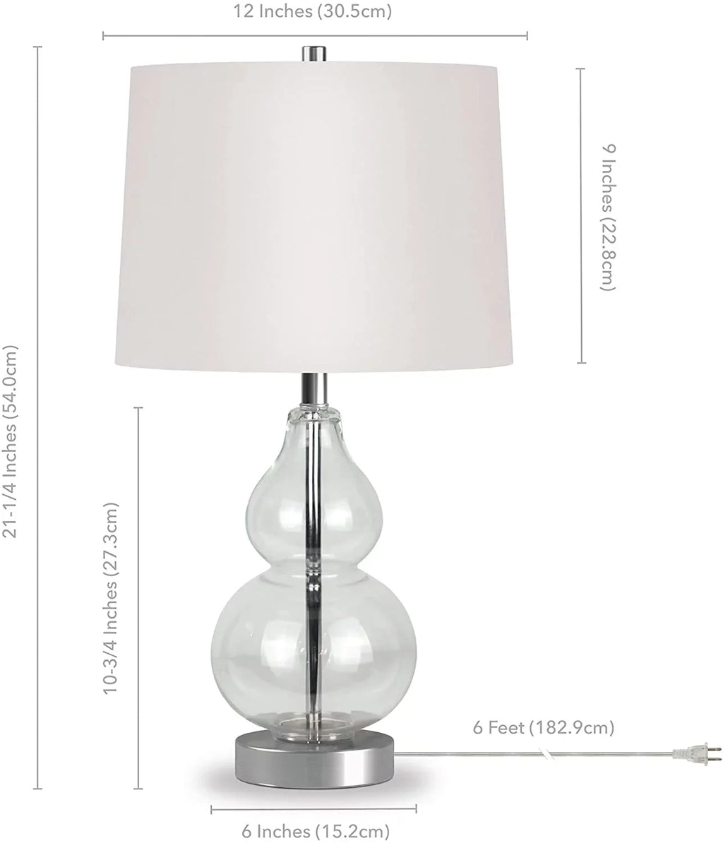 Evelyn&Zoe 21" Table Lamp with Ivory Drum Linen Sizehade