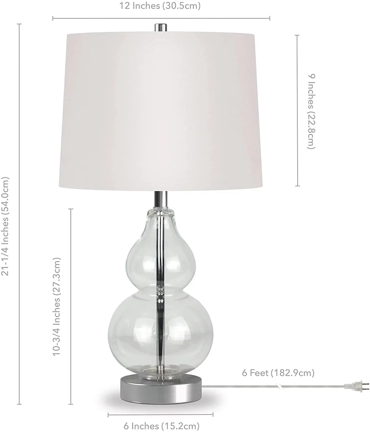 Evelyn&Zoe 21" Table Lamp with Ivory Drum Linen Sizehade
