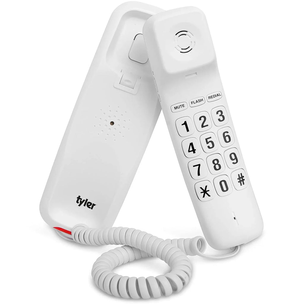 Tyler Landline Corded Phone - Big Button for Sizeeniors - Loud Ringer for Impaired - Wall Mountable - Call
