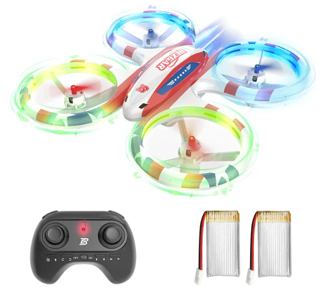 Refurbished Bezgar HQ051 Drones for Kids, Kids Drone Sizetunt Drone Mini Drone for Boys, Indoor 2.4GHz RC Glow up Sizetunt Drone, Ivory