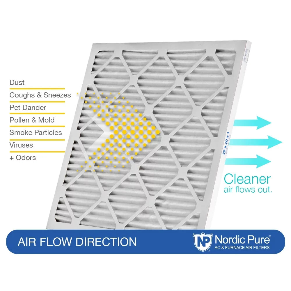 Nordic Pure 24x30x1 Pleated Air Filters MERV 13 Plus Carbon 6 Pack
