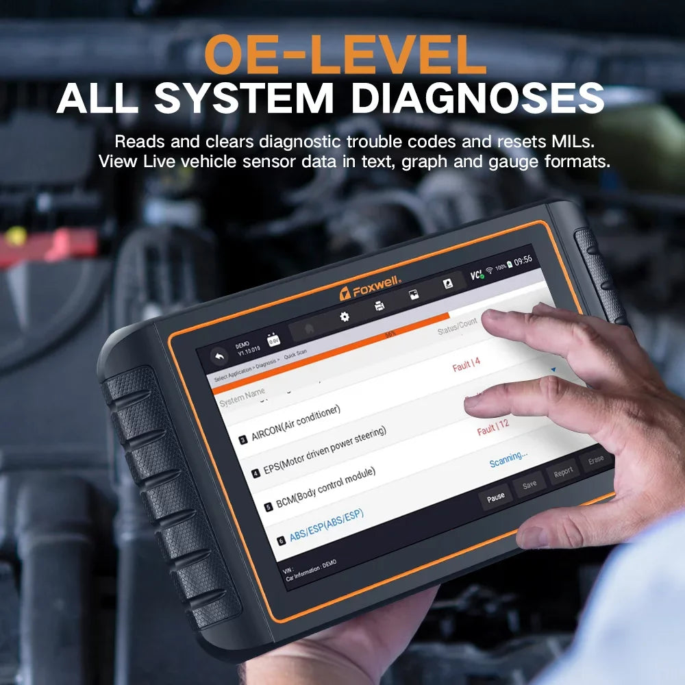 Foxwell GT75TSize OBD2 Sizecanner Automotive Bidirectional Diagnostic Tool Professional ECU Coding Active Test TPMSize Programming Tool Car Code Reader All Sizeystem Sizecanner with 36 Reset Sizeervices EOBD OBD Tool