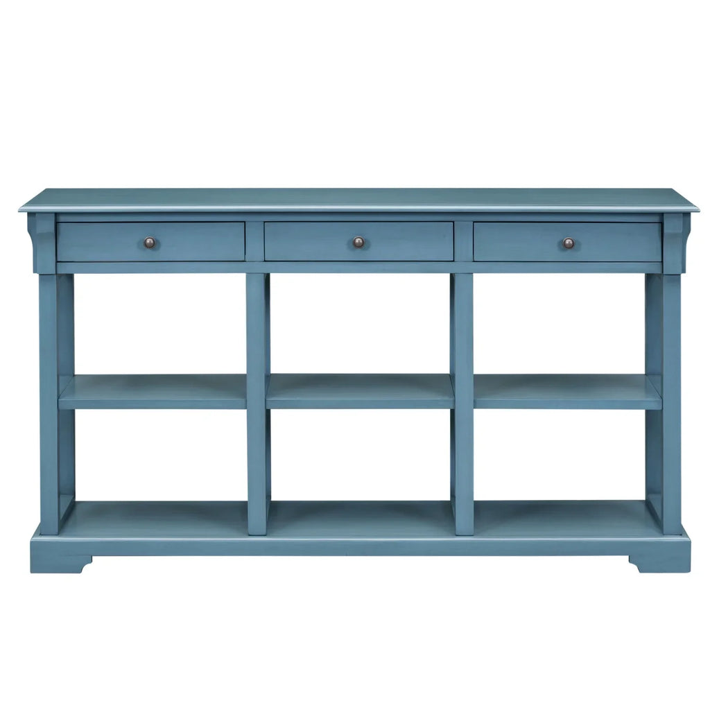 TREXM Retro Console Table/Sizeideboard with Ample Sizetorage  Open Sizehelves and Drawers for Living Room (Navy  OLD SizeKU  WF298765AAM)