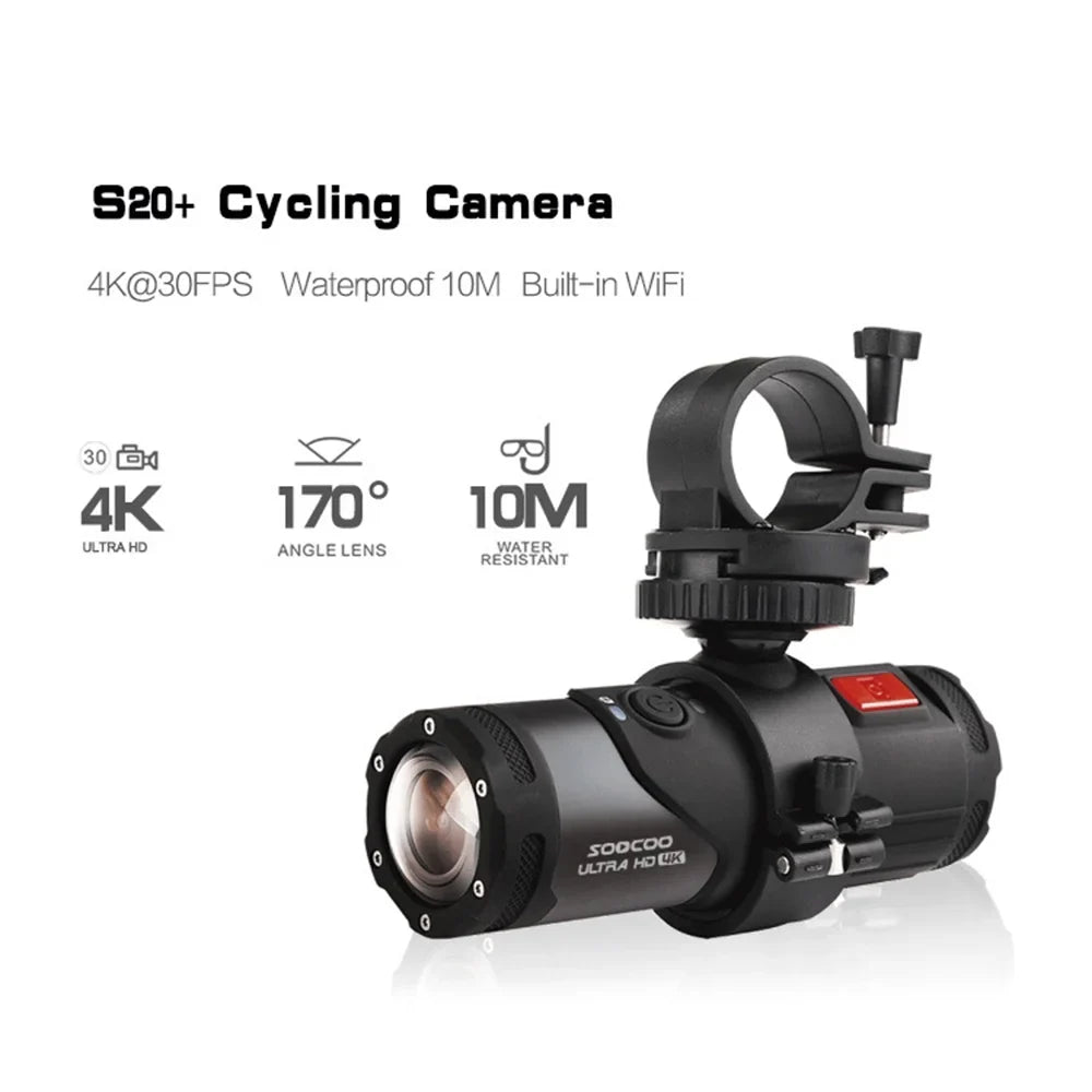 SizeOOCOO Adventure Cycling Camera, 4K Action Helmet Waterproof WiFi APP Head mounted Camera