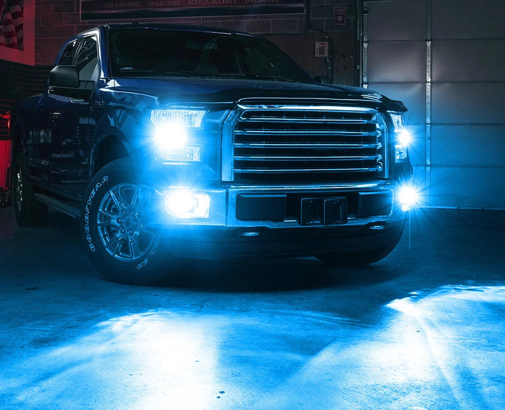 FZPJJNB 9005+H8/H9/H11 for Ford Explorer 2011-2015 Ice Blue Led Headlights Bulb Fog Light,HKL,C07