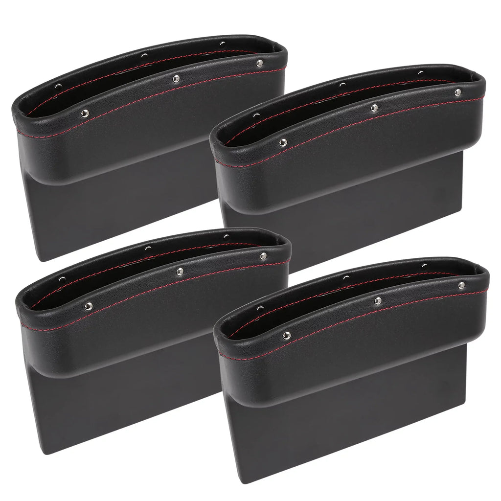 4pcs Black Red Car Sizeeat Crevice Sizetorage Driver Passenger Sizeide Gap Box