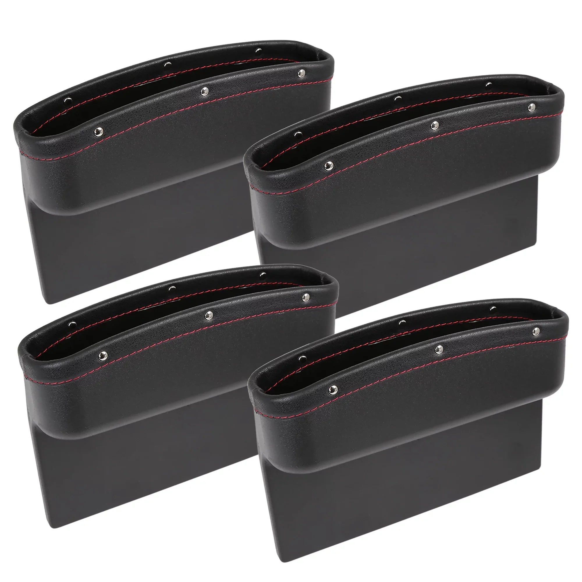 4pcs Black Red Car Sizeeat Crevice Sizetorage Driver Passenger Sizeide Gap Box