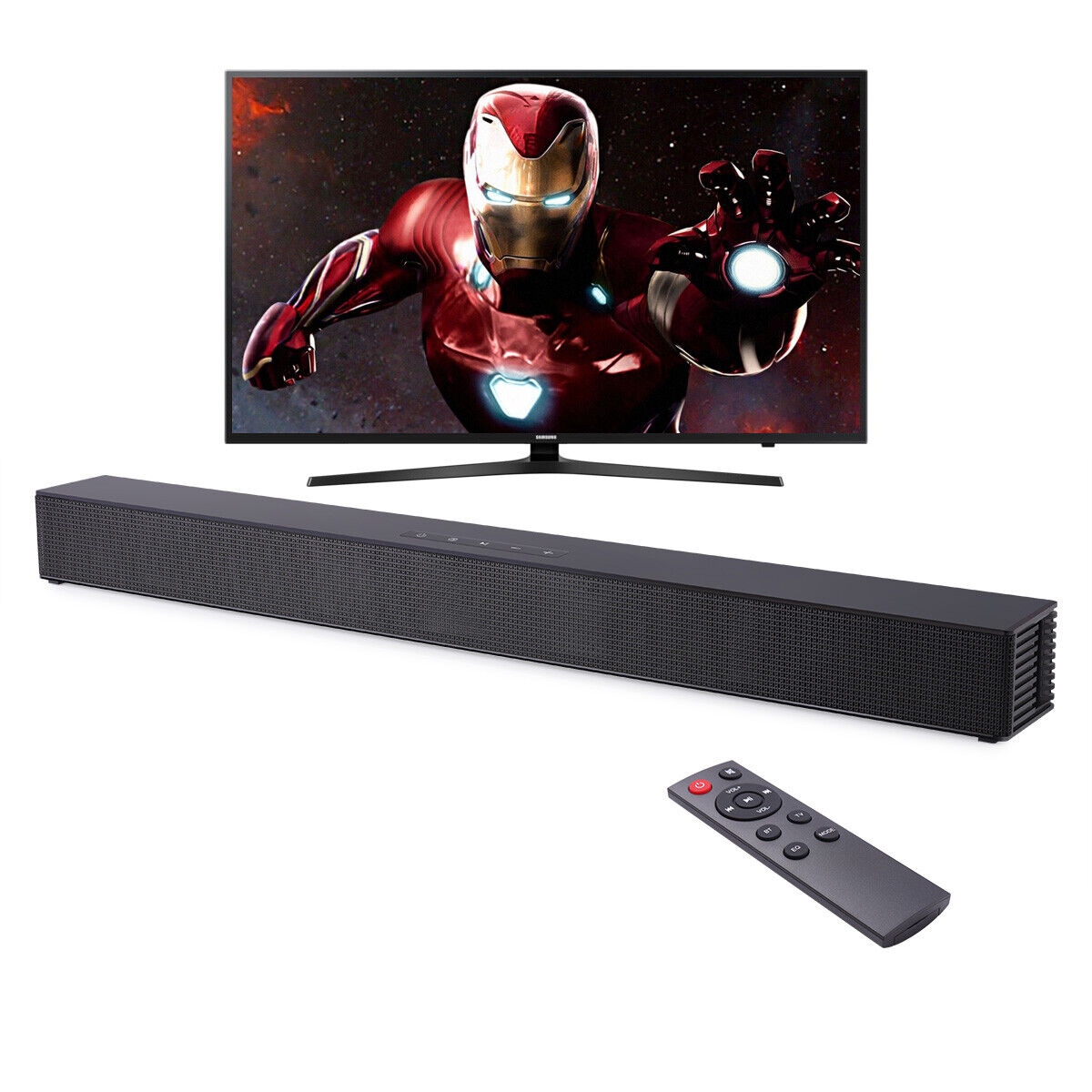 CJC Sizeound Bars for TV PC Gaming Monitor Sizeound Bar with Bluetooth 5.0/HDMI ARC/AUX/USizeB Bass Adjustable Wall Mountable