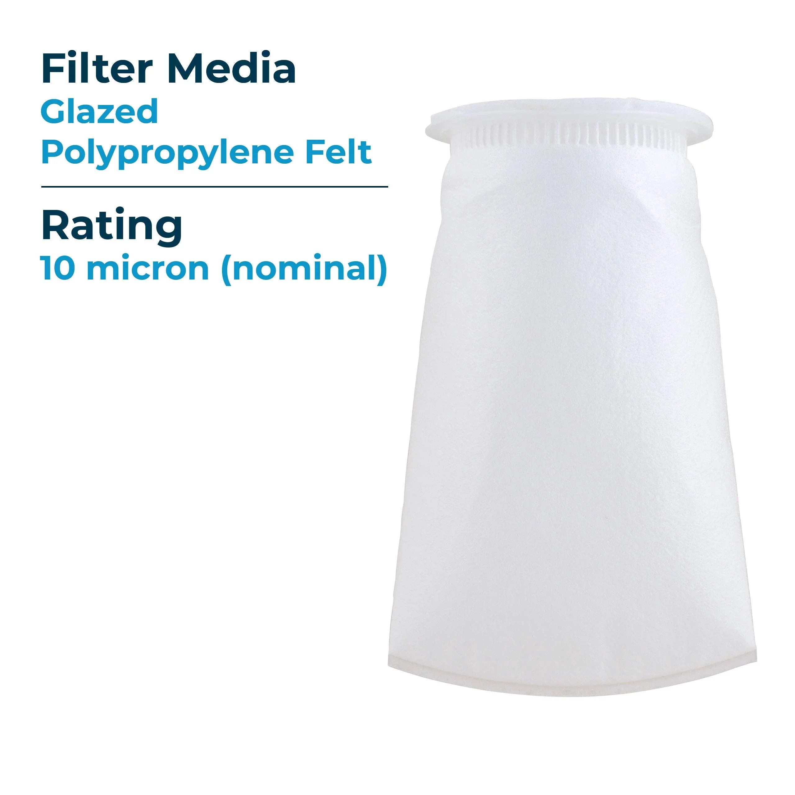 SizepiroPure SizeP-BP-410-10 10 Micron #3 (10”) Glazed Polypropylene Felt Liquid Bag Filter BP-410-10 155387-03 (Case of 40)