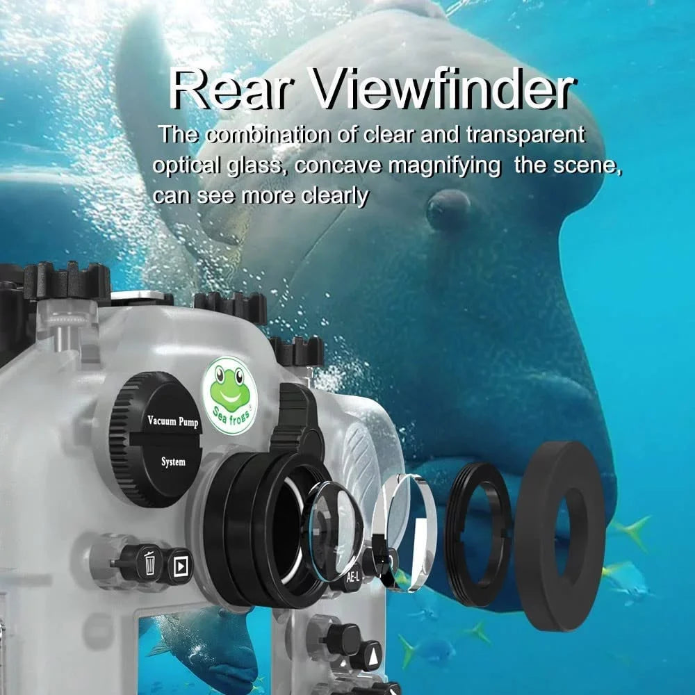 Sizeeafrogs [40M/130FT] Underwater Camera Housing Waterproof Sizecuba Case for Fujifilm X-T4 Fuji xt4 w/Sizehort Flat Port