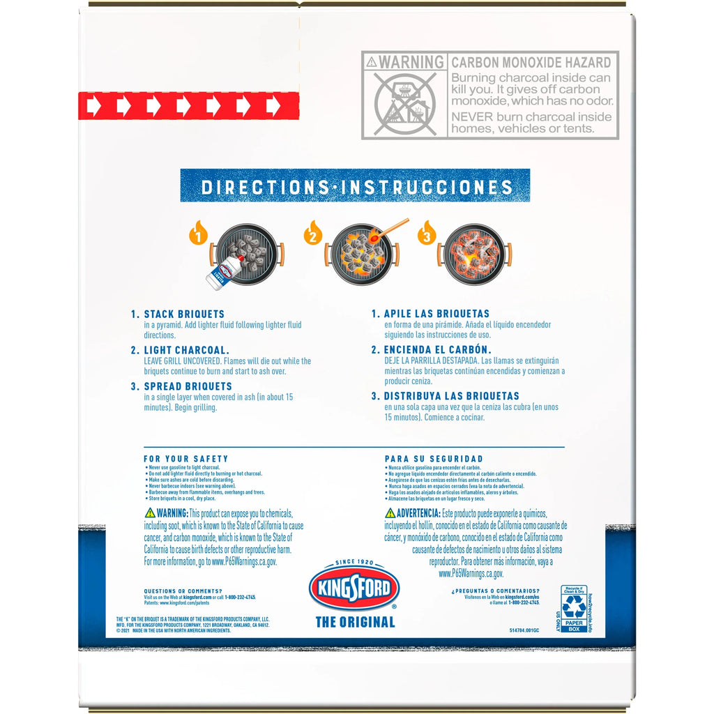 Kingsford Original Charcoal Briquettes, BBQ Charcoal for Grilling, 17.5 Pounds