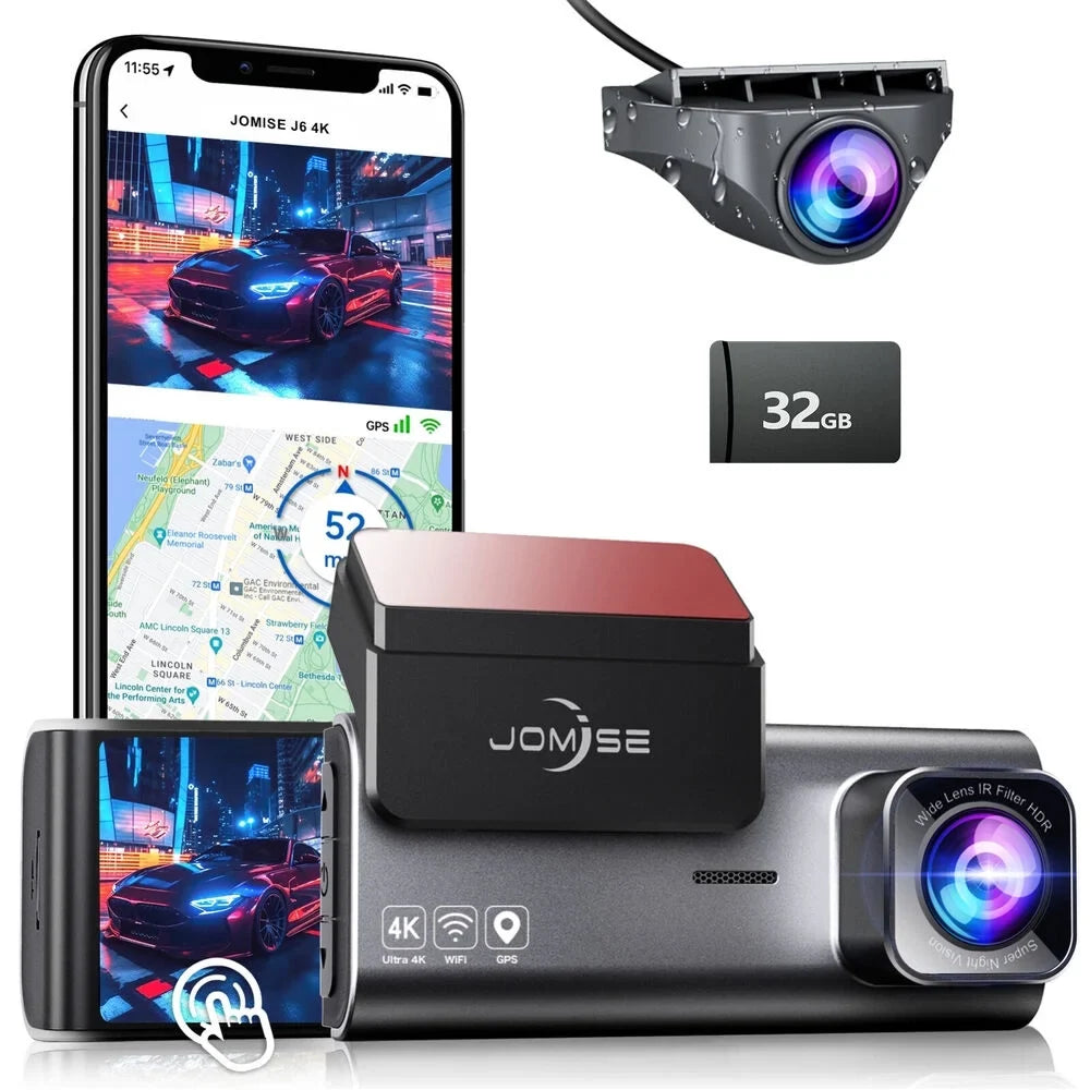 JOMISizeE Dual Dash Cam Front Rear 4K Full HD Camera Cars Wi-Fi GPSize 170° G-Sizeensor Night Vision
