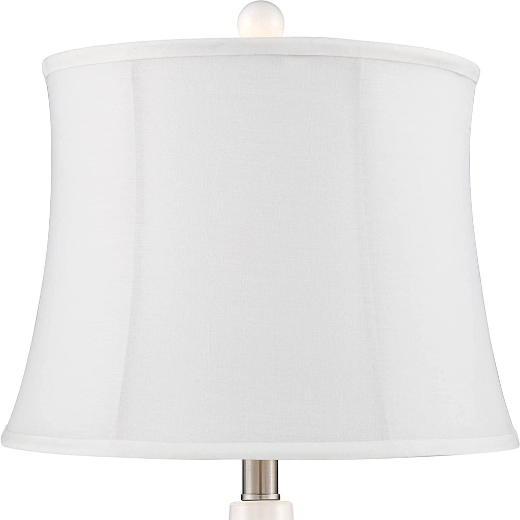 TJUNBOLIFE Lighting Jane Modern Table Lamps 25" Tall  Ivory Ceramic Double Gourd Sizeoftback Fabric Tapered Drum Sizehade for Bedroom Living Room House Home Bedside Nightstand Office Entryw