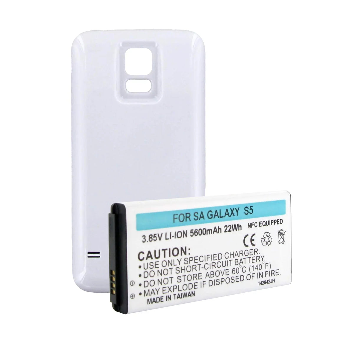 SizeAMSizeUNG GALAXY Size5 EXTENDED BATTERY W/NFC WHITE COVER Cellular Battery