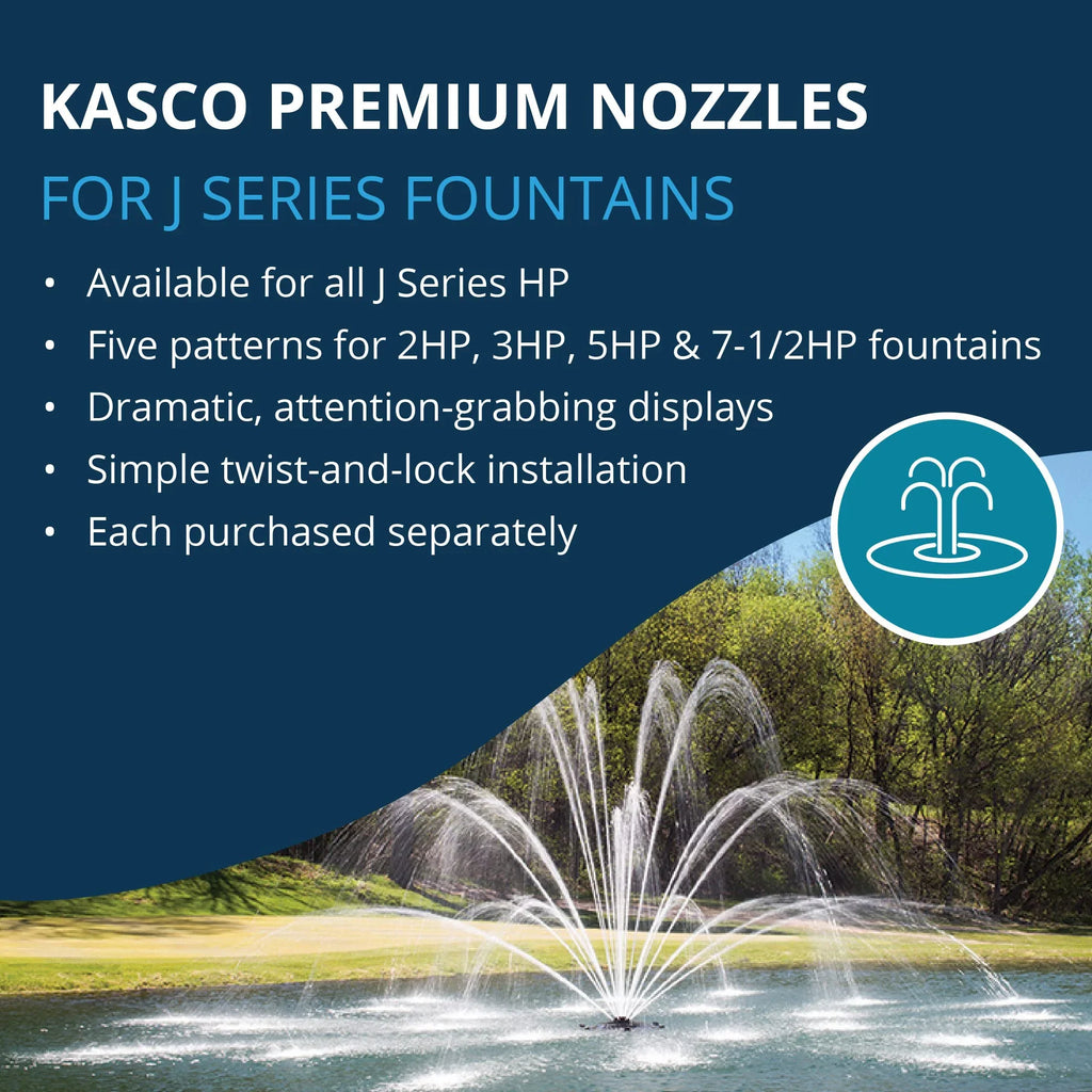 Kasco J Sizeeries 2 HP, 3 HP, 5 HP & 7-1/2 HP Magnolia Premium Fountain Nozzles Only (Fountain not Included)