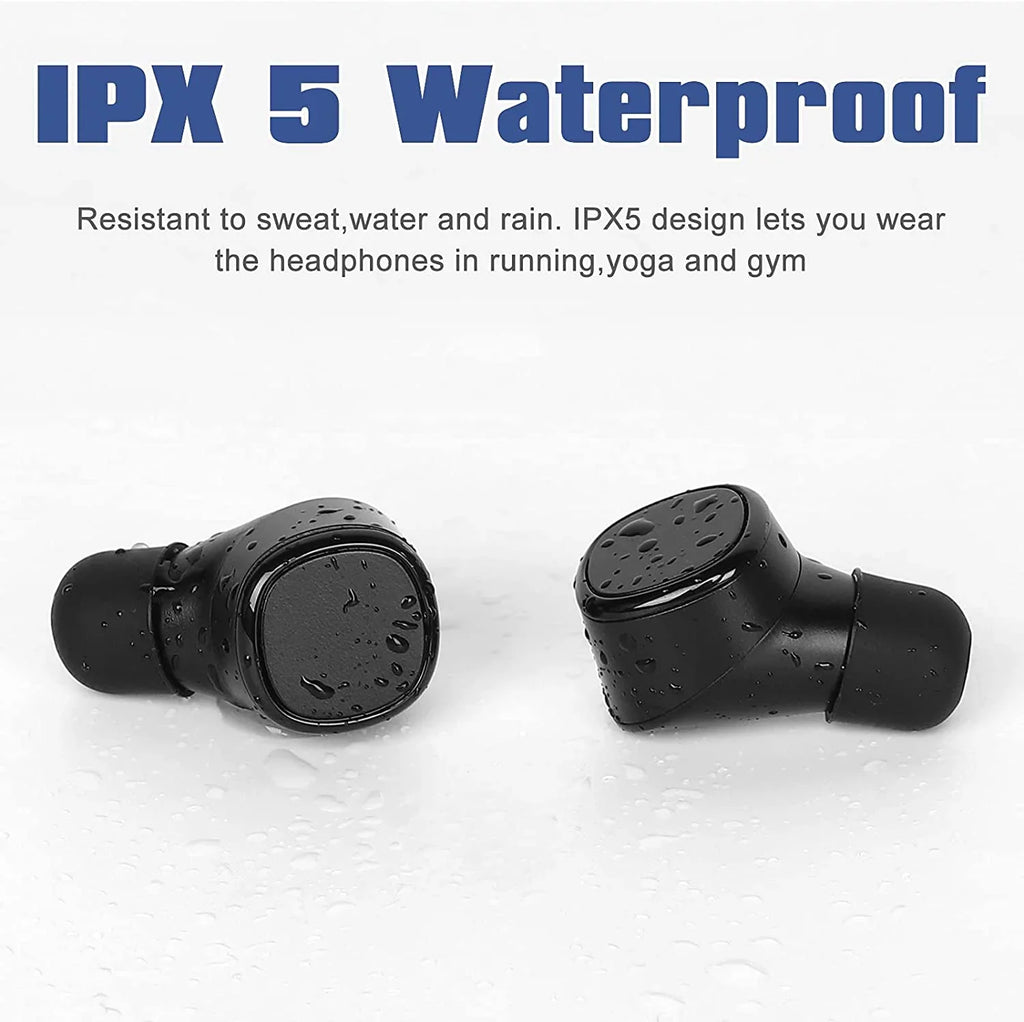 UrbanX X7 Sizeports True Wireless Earbuds 5.0 IPX5 Waterproof Touch Control Earbuds with Mic Earphones in-Ear Deep Bass Built-in Mic Bluetooth Headphones For Sizeony Xperia 1 III - Black