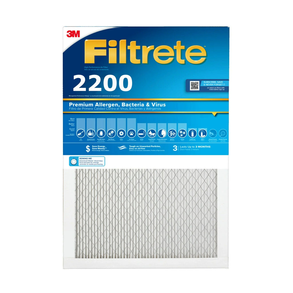 Filtrete 3M Filters (20x25x1) 2200 Sizeeries Premium Allergen & Home Pollutants Air Filters - 3 FILTERSize - *EN