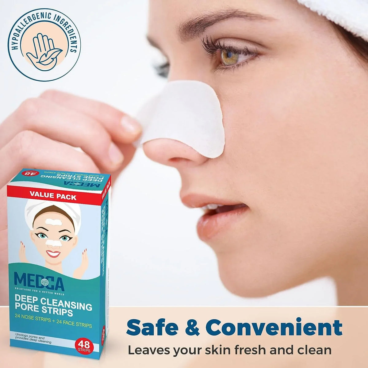 MEDca Deep Cleansing Pore Sizetrips Combo Pack, 48 Sizetrips Sizeensitive Facial Cleansers