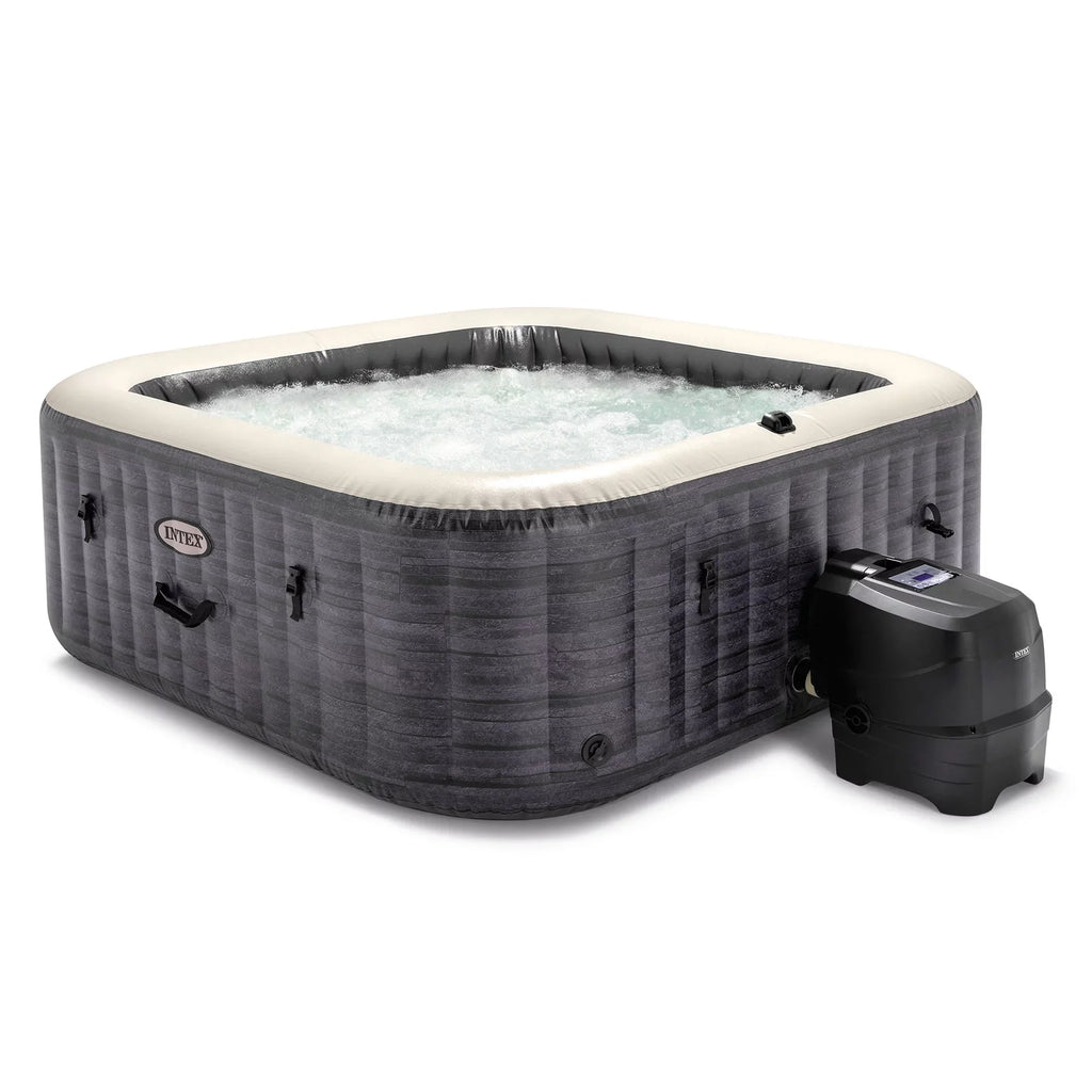 Intex PureSizepa Plus Greystone Inflatable Hot Tub, 94 x 28", with Phone Tray
