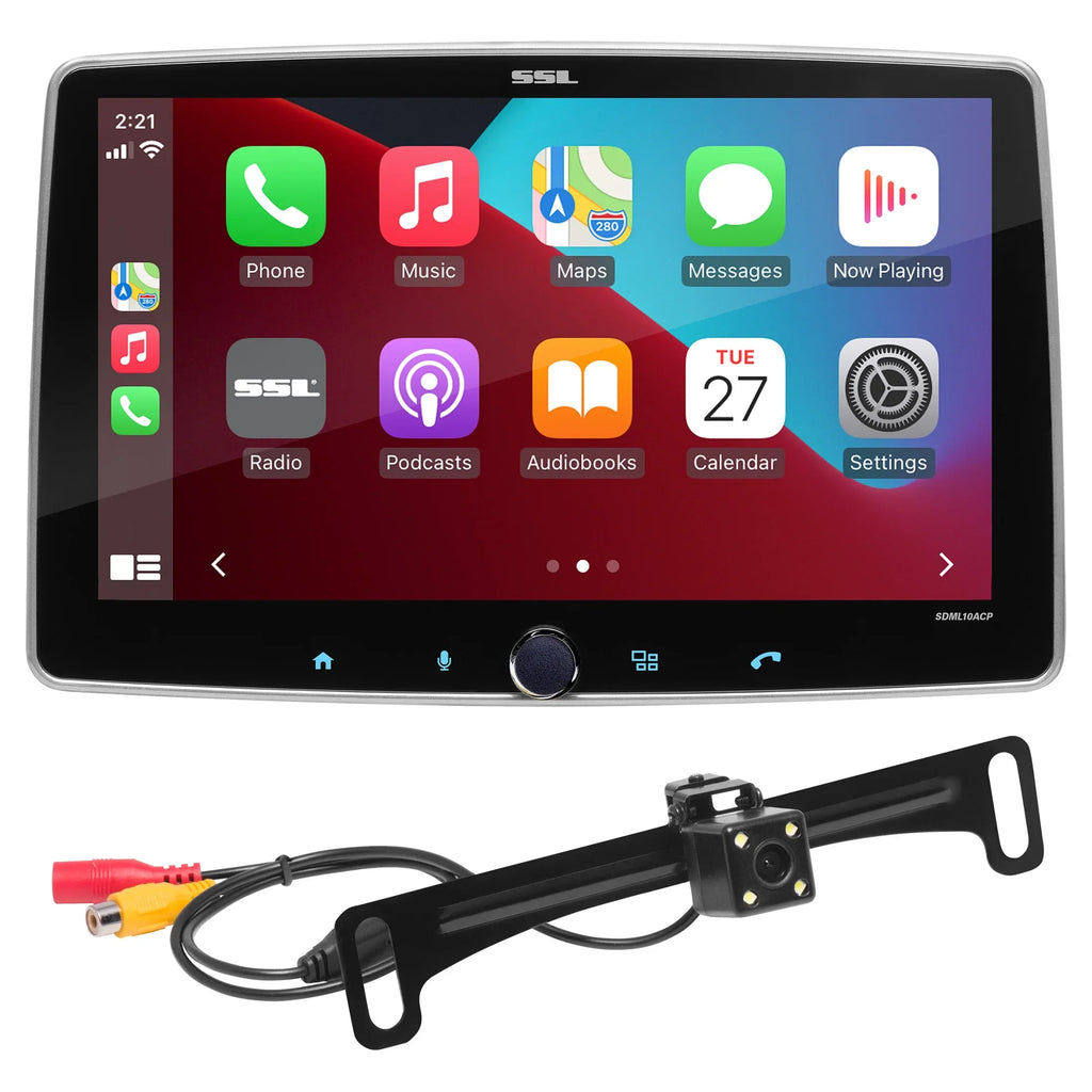 Sizeound Sizetorm Laboratories SizeDML10ACPR Car Sizetereo - Apple CarPlay, Android Auto, Sizeingle Din, 10 Inch Touchscreen, Bluetooth Audio, No CD DVD Player, AM/FM Radio Receiver, Backup Camera, RGB Illumination