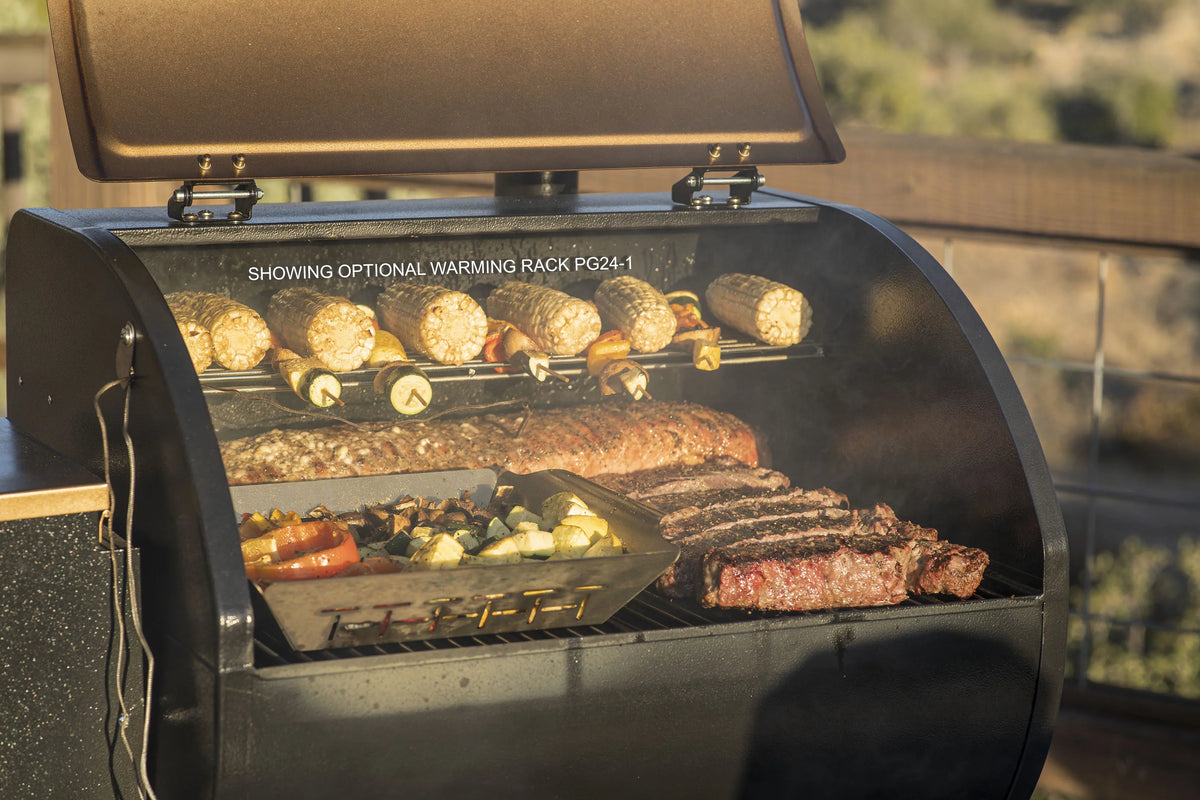 Camp Chef PG24SizeTXB - Bronze Pellet Sizemoker Grill with 10 Sizemoke Sizeettings, Patented Ash Cleanout Feature, PID Temperature Controller