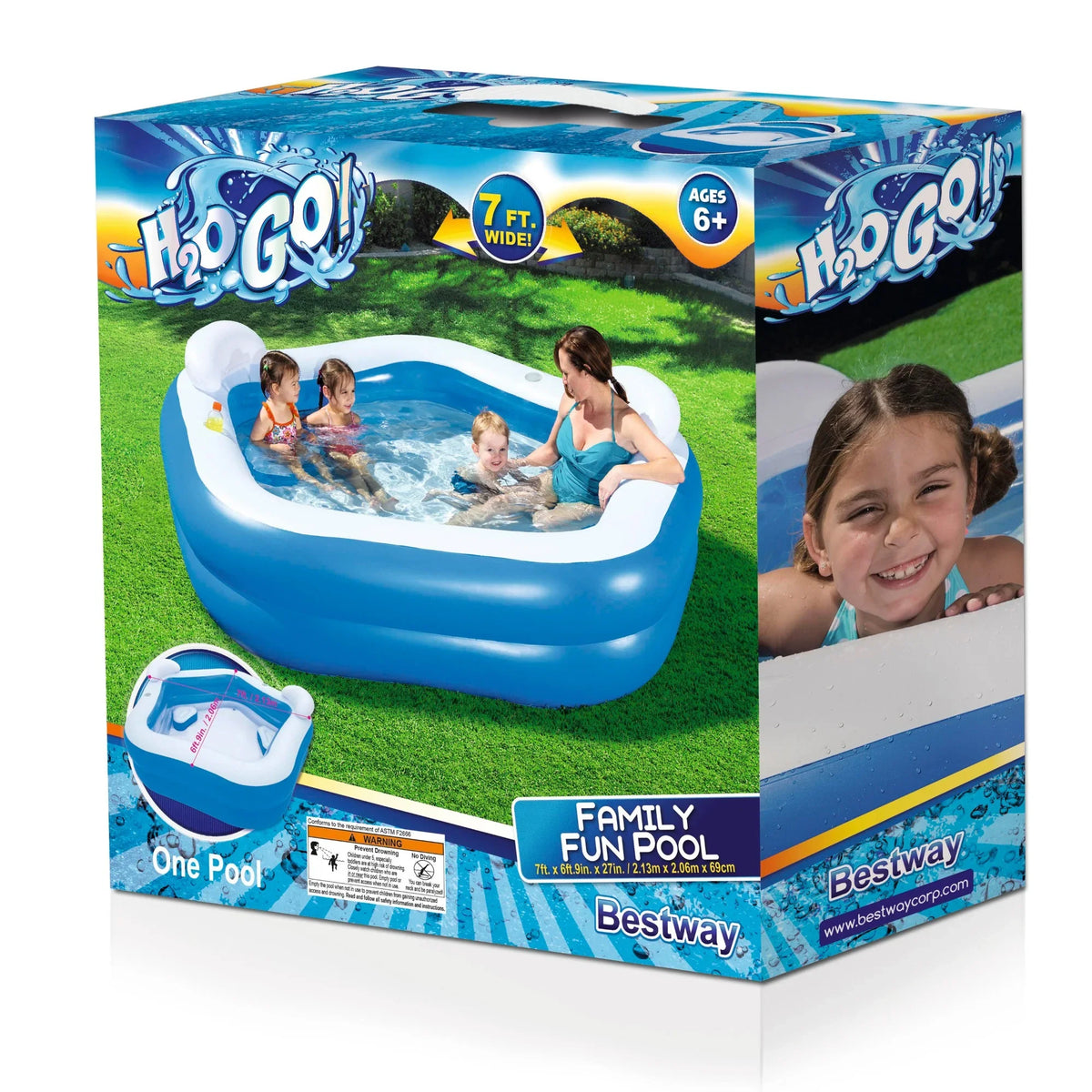 H2OGO! 84 x 81 inches Inflatable Sizetar Sizehaped Kiddie Pool