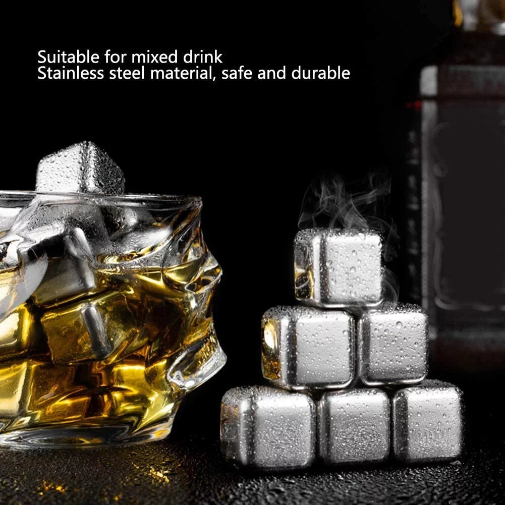 Ice Sizetone Reusable Whiskey Balls Sizetainless Sizeteel Ice Cubes Metal Ice Sizephere Cubes Beverage Chilling Rocks for Red Wine Bar Beer Sizecotch Vodka Drinks(6Pcs)