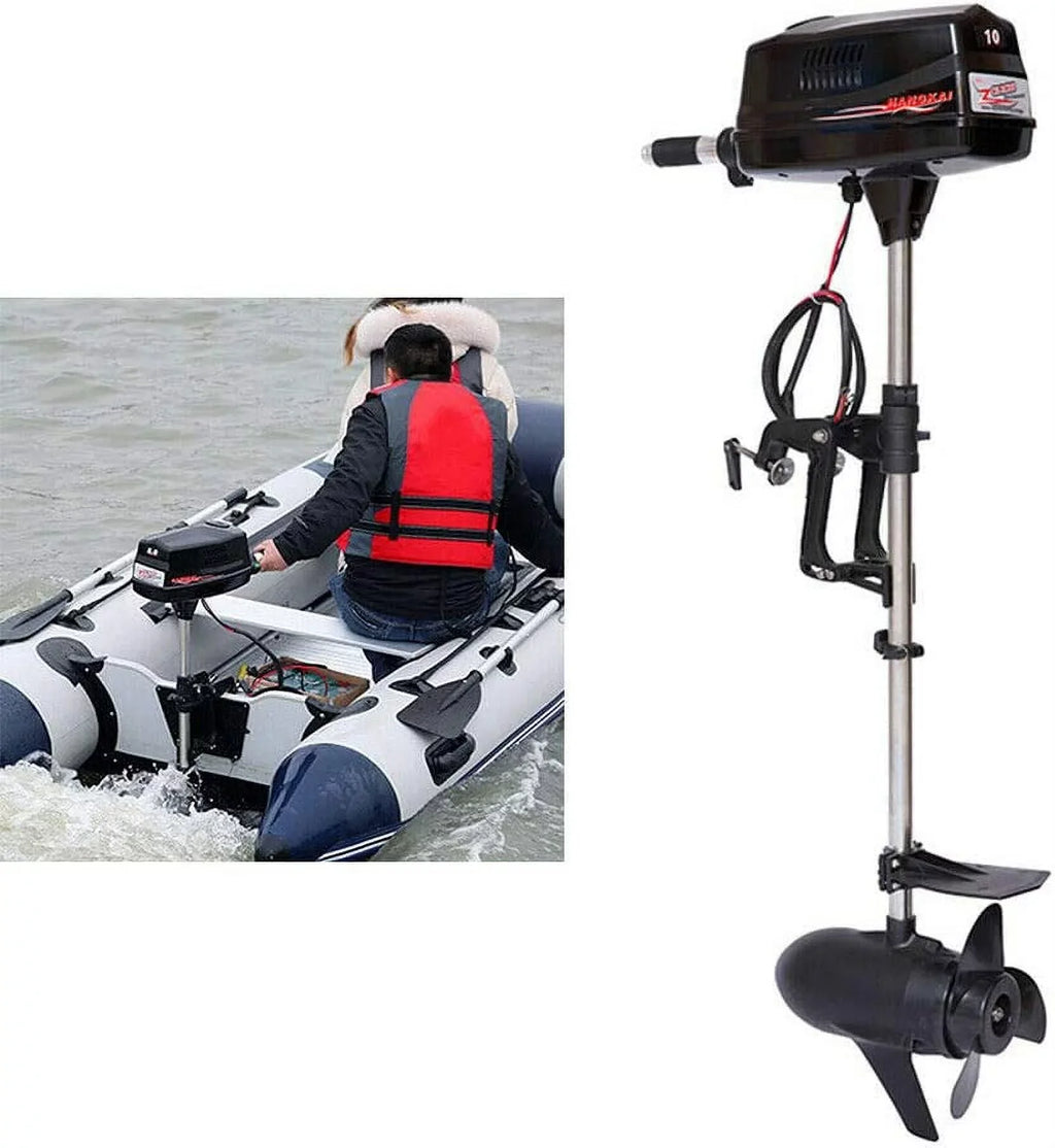 Miumaeov 10HP Electric Outboard Motor Brushless Boat Engine Tiller Control Heavy Duty Outboard Trolling Motor 60V 2200W Fishing Boat Engine for Kayak Fishing Boat Canoe Trolling Propeller