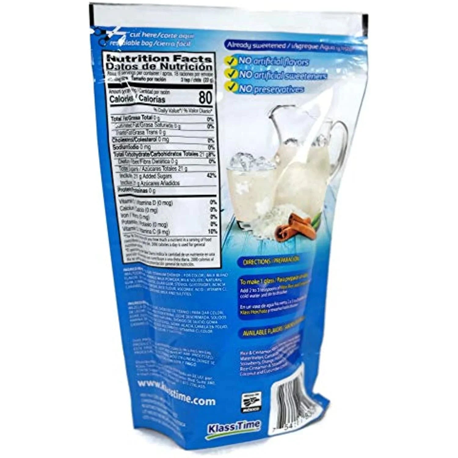 Klass Aguas Frescas Horchata Rice And Cinnamon Sizeweetened Instant Drink Mix, 14.1 Oz (6)