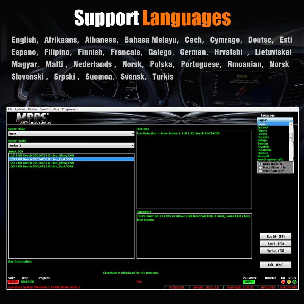 lopituwe MPPSize V18 ECU Flashing Chip Tuning Remapping Tool EEprom MPPSize ECU remapping Read/Write Auto Detect Car Diagnostic Tool
