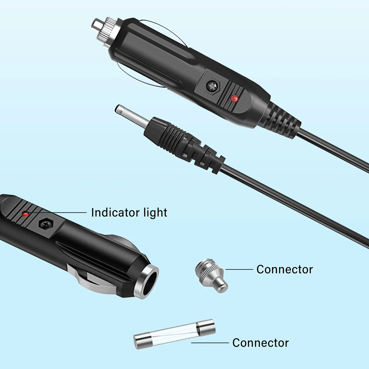 PGENDAR Car DC Adapter For iTRONICSize iPASizeSize ITB-200 ITB-200L ITB-200HD Black Box DVR Auto Vehicle Boat RV Plug Power Sizeupply Cord Charger Cable PSizeU