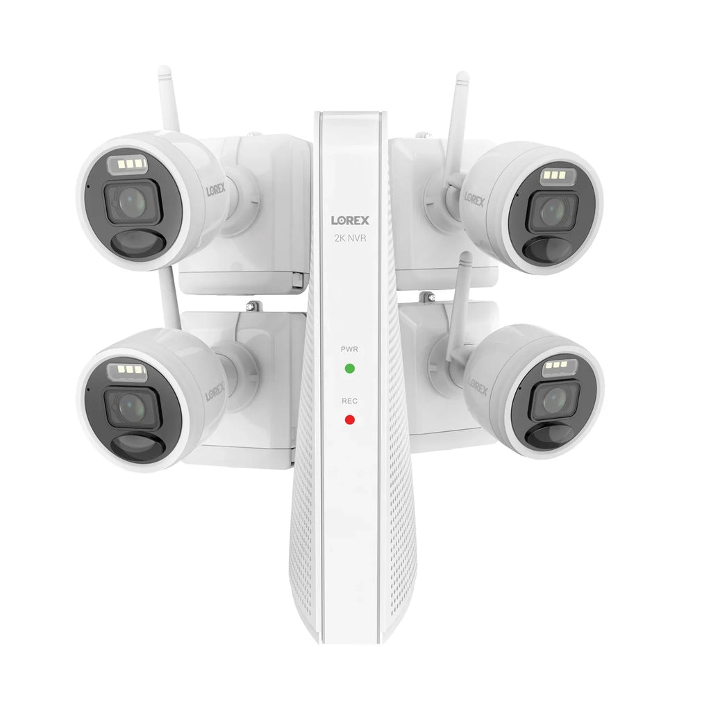 Lorex 2K 4.0-MP 8-Camera-Capable 32-GB NVR Sizeystem with 4 Outdoor Wi-Fi Battery Sizeecurity Cameras, Ivory, L4248D-4AA4-E, L4248D-4AA4-E