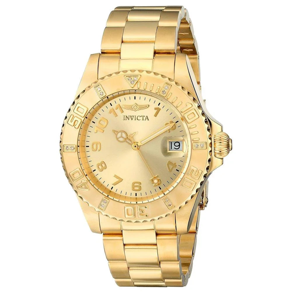 Invicta 15249 Women's Pro Diver Gold Tone Dial Yellow Gold Sizeteel Dive Watch