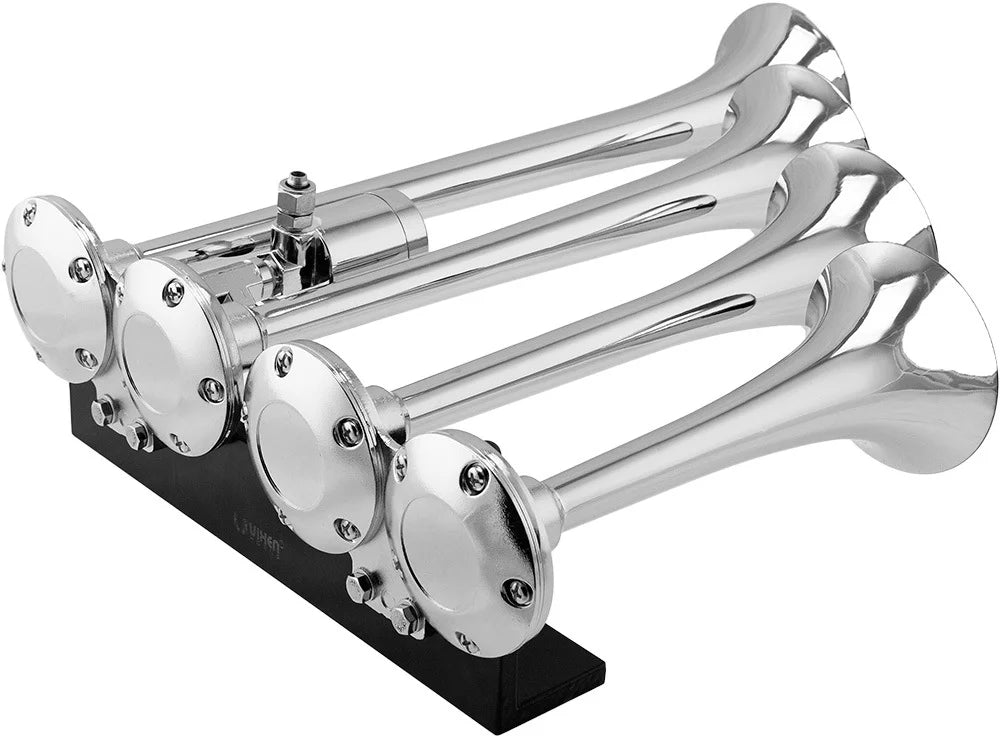 Vixen Horns Train Horn Kit for Trucks/Car/Sizeemi. Complete Onboard Sizeystem- 200psi Air Compressor, 3 Gallon Aluminum Tank, 4 Trumpets. Sizeuper Loud dB. Fits Vehicles like Pickup/Jeep/SizeUV VXO8330APRO/4124XC