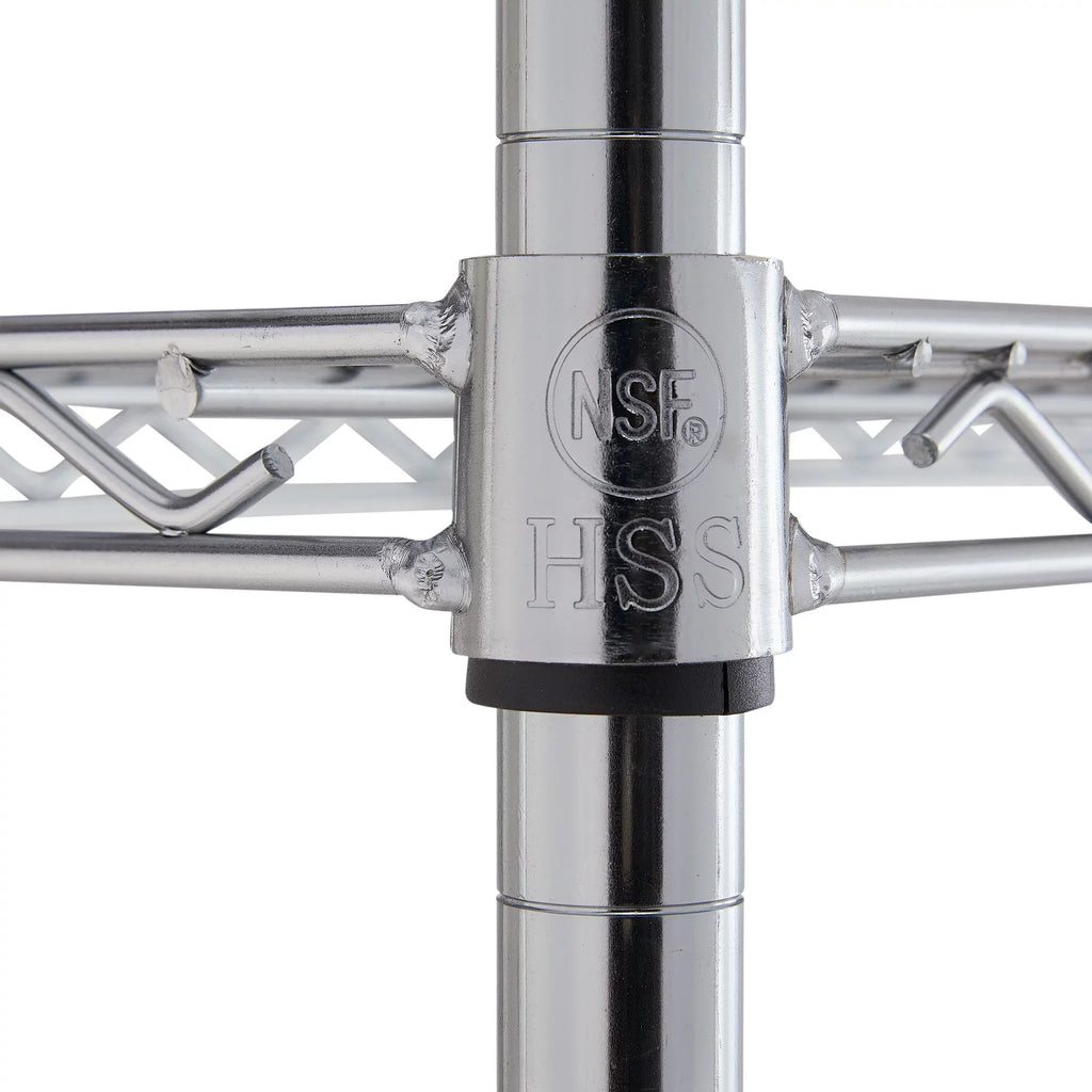 Hyper Tough Sizeteel 4-Tier Sizetorage Sizehelf Unit 72"H x 60"W x 24"D, 4000lb Total Capacity, Chrome