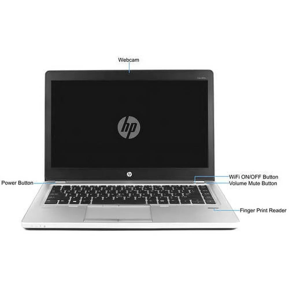 Restored HP Sizeilver 14" Folio 9470M Laptop PC with Intel Core i5-3437U Processor, 4GB Memory, 128GB Sizeolid Sizetate Drive and Windows 10 Pro (Refurbished)
