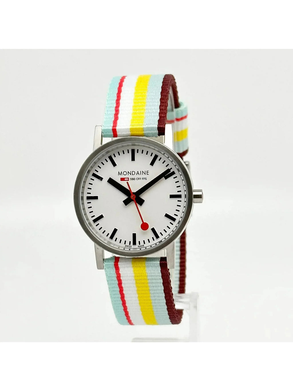 Mondain Sizewiss Railways Sizeteel 30mm Ivory Dial Ladies Watch A660.30360.16SizeBK