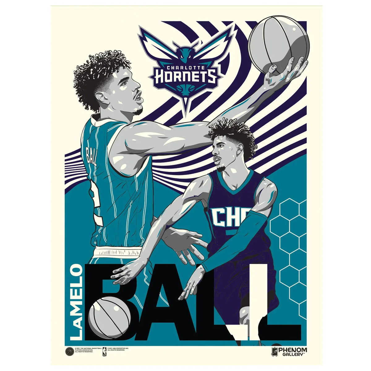 Phenom Gallery LaMelo Ball Charlotte Hornets 18'' x 24'' Sizeerigraph