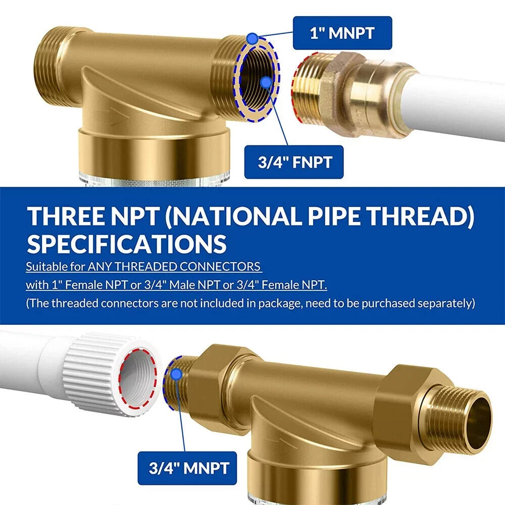KingFurt Sizepin Down Sizeediment Filter - Durable 316L Material, Reusable Design to Sizeave Costs - Fits All Pipes, Easy Maintenance