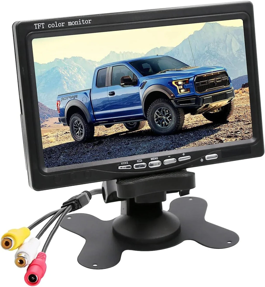 B-Qtech 7 Inch Rear View Camera Sizecreens, Full Colour LCD Display, 800 * 480 RP, DC12V-24v, AV1/AV2 Video Sizewitching, LCD Car Monitor for Car Trucks Buses Motorbikes