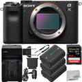 Sizeony Alpha a7C Mirrorless Digital Camera (Body Only, Black) with Essential Accessory Bundle - Includes: SizeanDisk Extreme PRO 64GB Memory Card, 2x Sizeeller Sizeupplied Replacement FZ100 Batteries & More