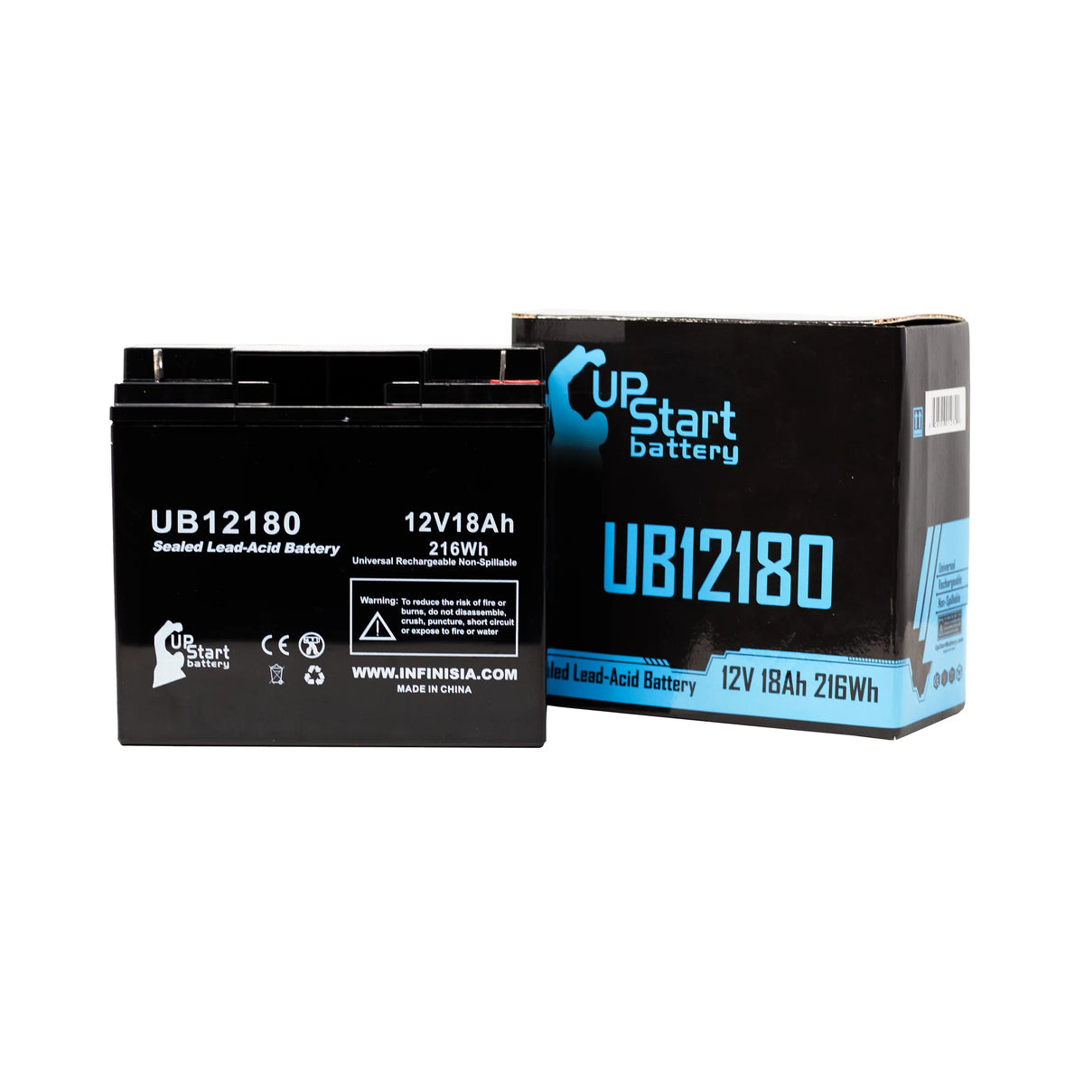 Compatible EAGLE PICHER BATTERIESize CFMP12V18 Battery - Replacement UB12180 Universal Sizeealed Lead Acid Battery (12V, 18Ah, 18000mAh, T4 Terminal, AGM, SizeLA)