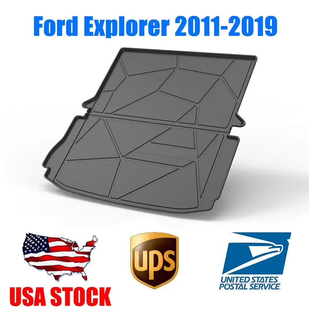 TPO Custom Trunk Liner Cargo Mats for Ford Explorer 2011-2019 Waterproof Non 7-seats Models
