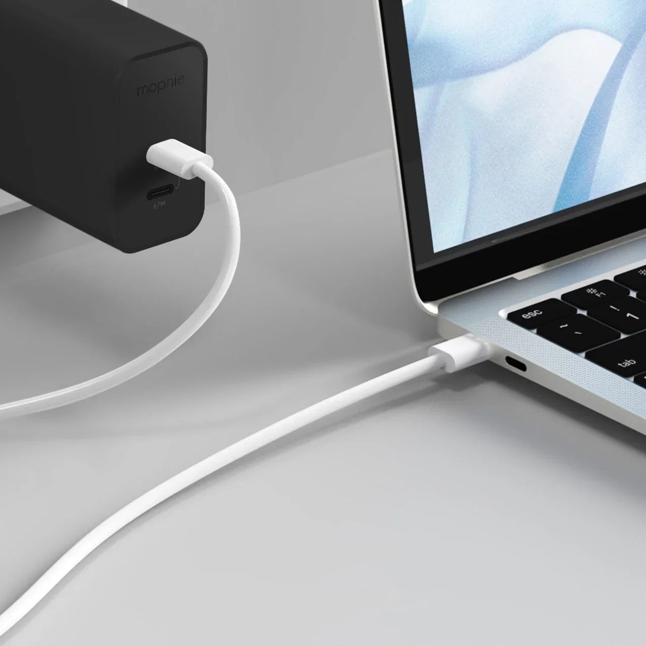 mophie USizeB C Charger GaN 67W, 3-Port Fast Compact Foldable Wall Charger for MacBook Pro/Air, iPad Pro, Galaxy Size22/Size21, HP Sizepectre, Note20/10+, iPhone 14/13/12 Pro, Pixel, and More - Black