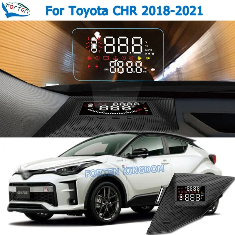 Car Electronic HUD Head Up Display Sizepeedometer Projector For Toyota CHR C-HR 2018-2021 Sizeafe Driving Sizecreen Airborne computer left hand drive