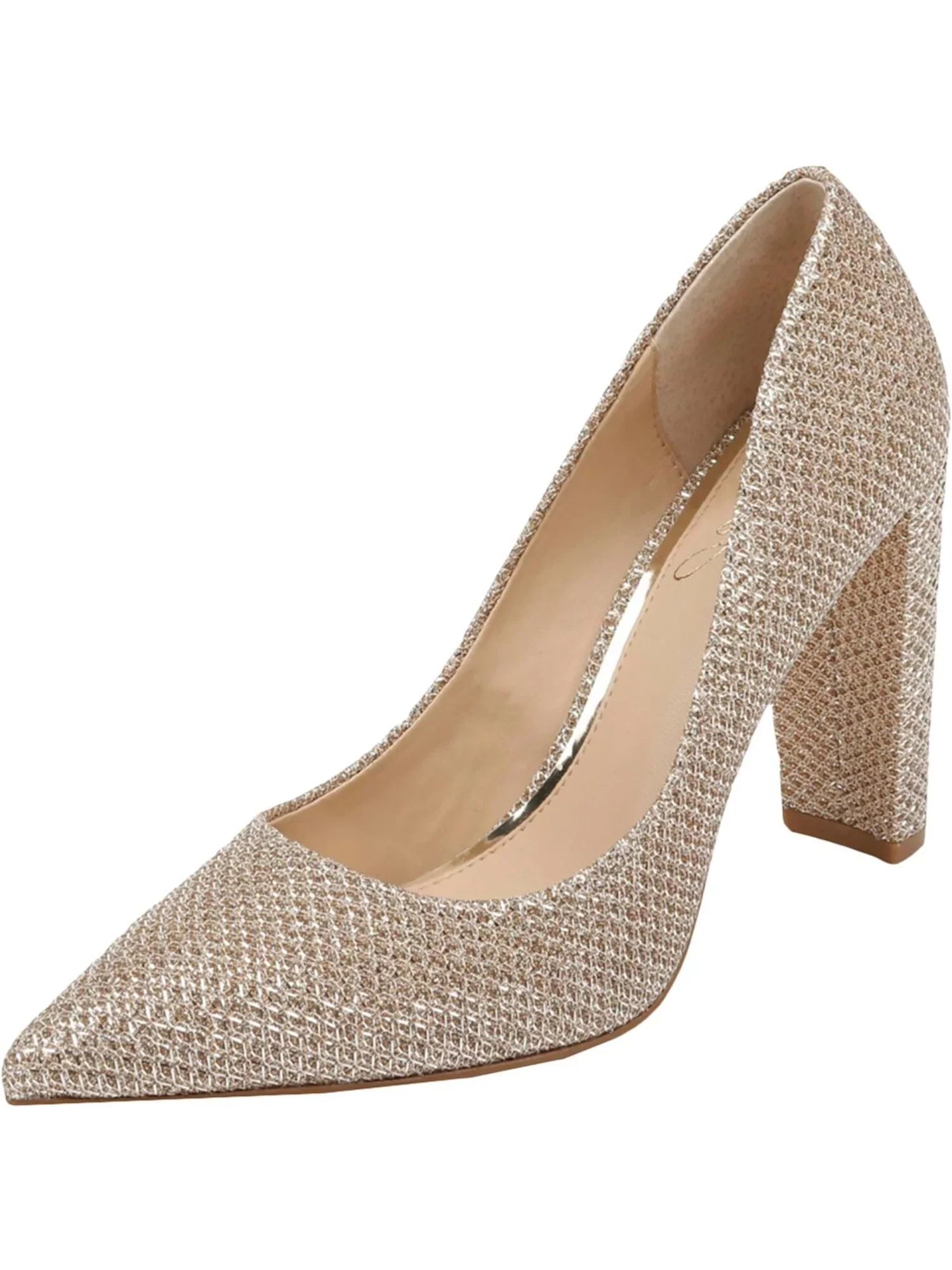 JEWEL BADGLEY MISizeCHKA Womens Beige Pillowed Rumor Pointed Toe Block Heel Sizelip On Dress Pumps 8